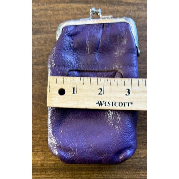 Vintage Purple Leather Kisslock Cigarette/Change Purse - Picture 4 of 8